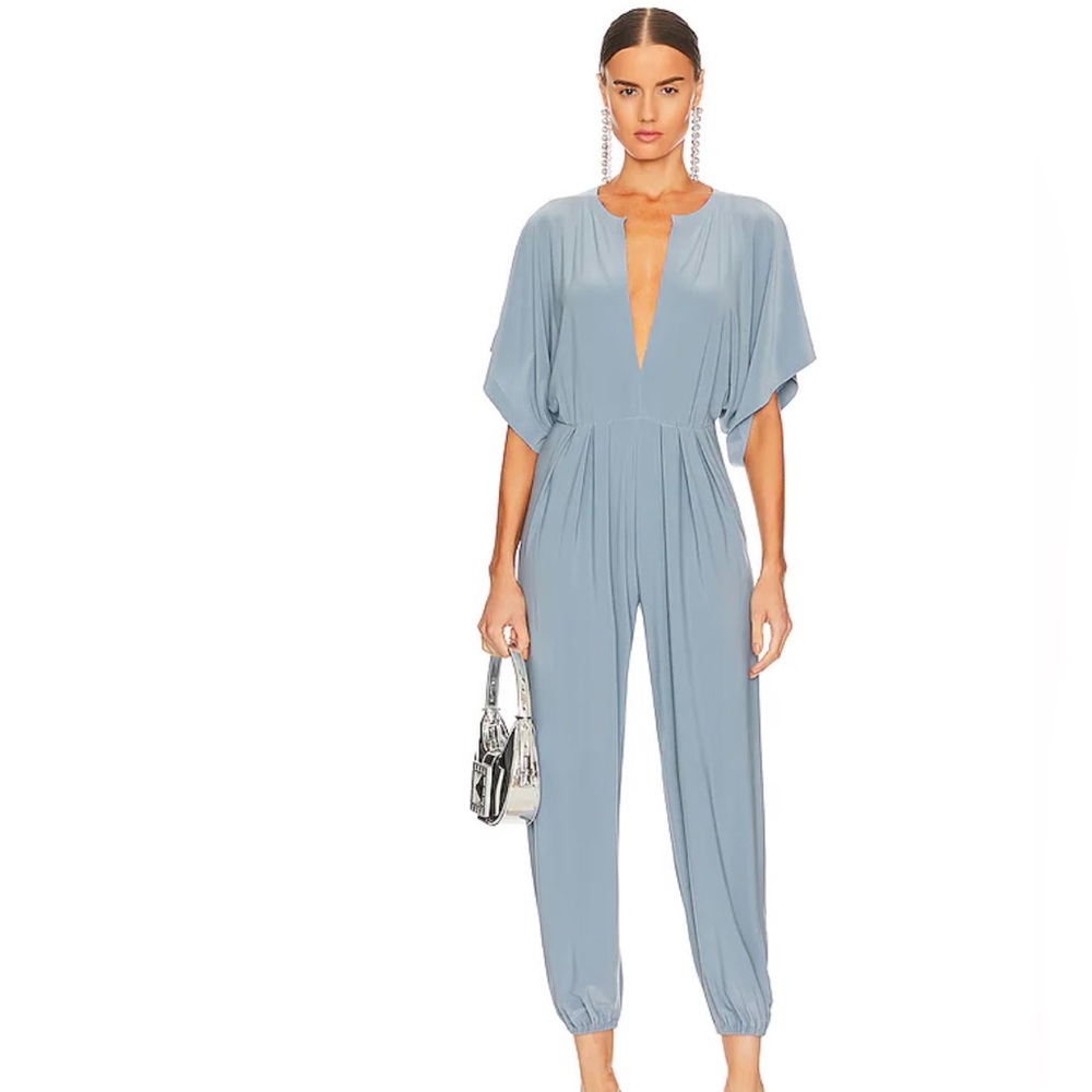 Norma Kamali jumpsuit in powder blue